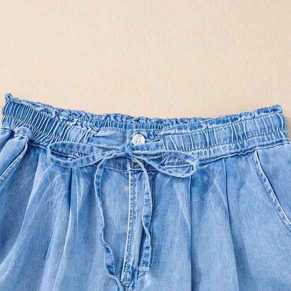 Classic Drawstring Waist Denim Short - Picture 2 of 7
